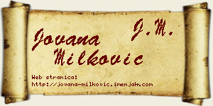 Jovana Milković vizit kartica